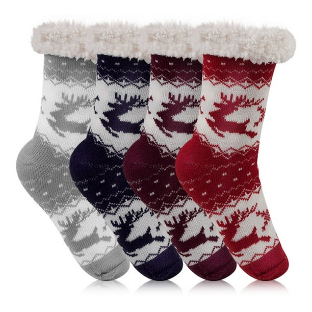 Details about  / Fluffy Warm Cosy Christmas Socks Santa Xmas Stocking Filler Unisex Soft Material